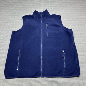 LL Bean Vest Mens XXL Fleece‎ Blue Full Zip Polartec Outdoors Comfort GORP